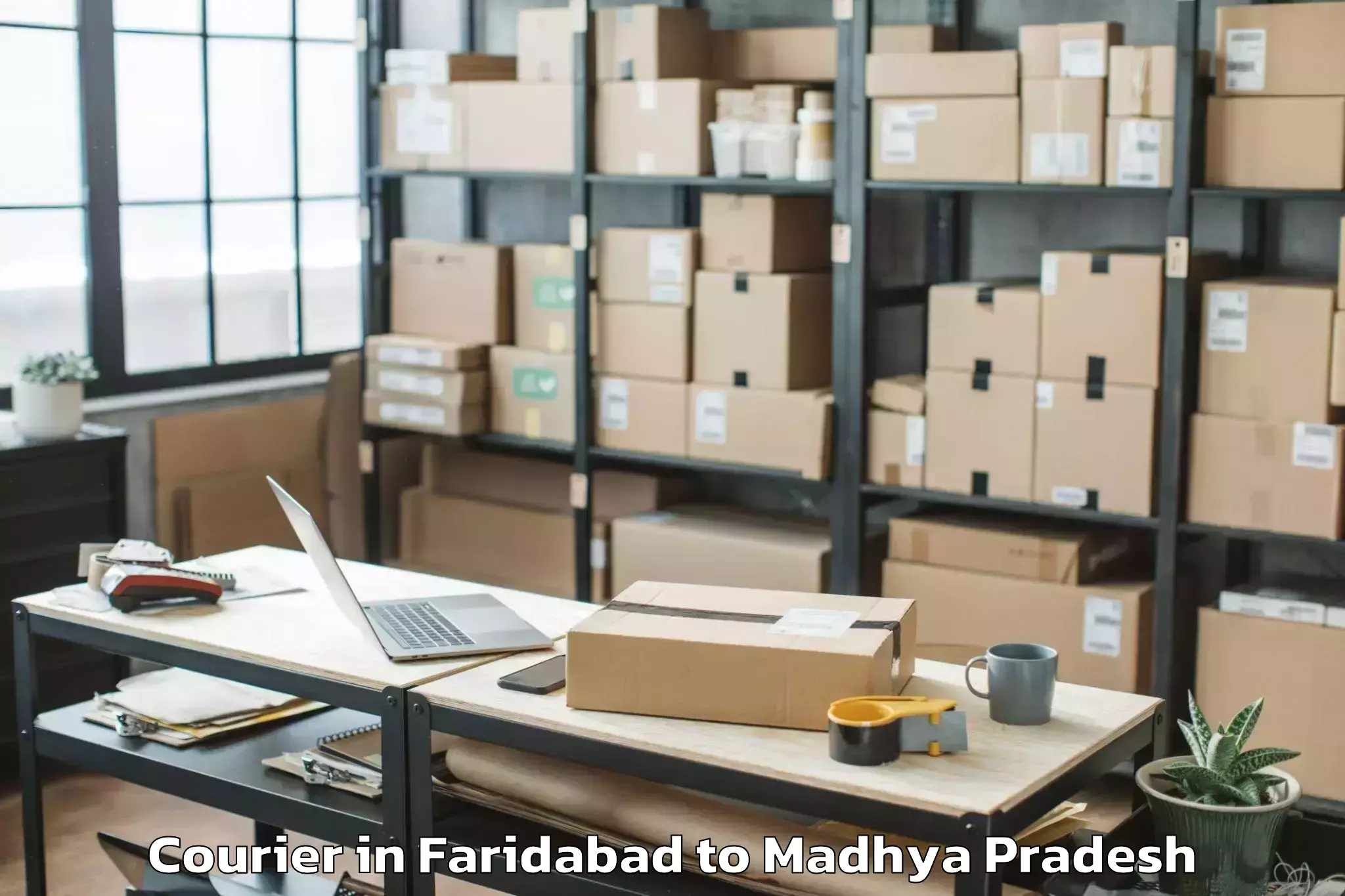 Book Faridabad to Guna Airport Gux Courier Online